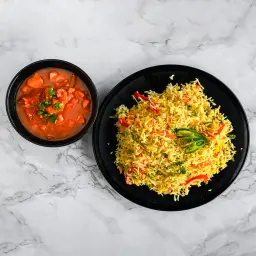 Egg Fried Rice With Manchurian